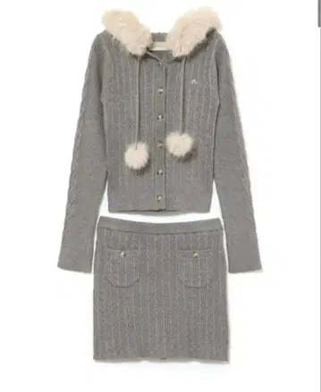 andmary Reo 퍼 니트 세트업