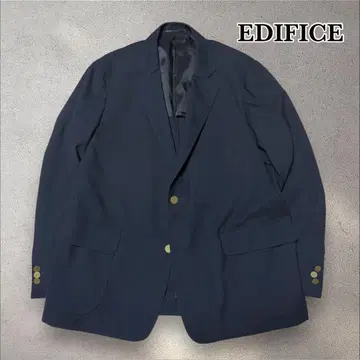 새상품급 EDIFICE 네이비 블레이저 골드 버튼 테일러드 자켓 일본제