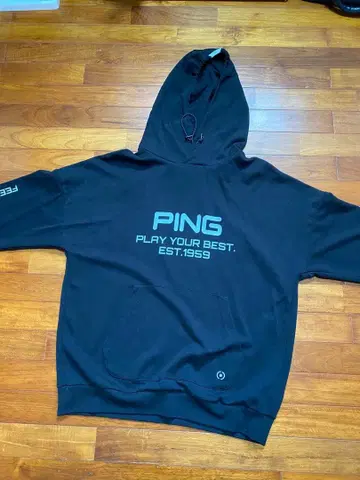 PING 후드 부착 트레이닝복 블랙