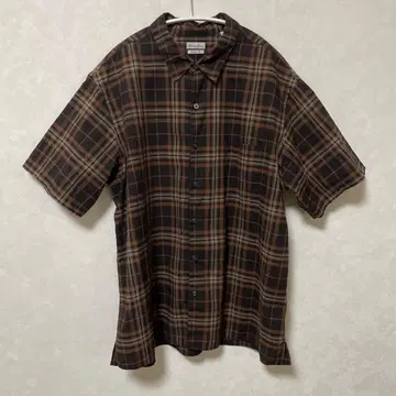 스티븐 앨런 반팔 셔츠 체크 셔츠 박스 실루엣