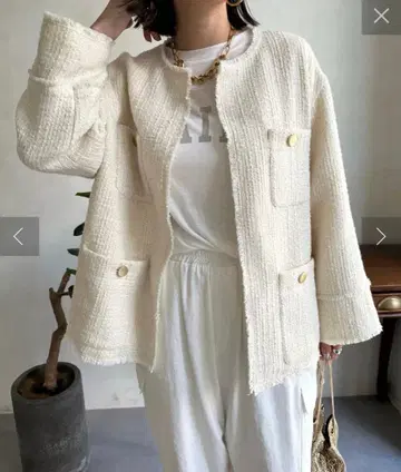 DOUDOU 트위드 자켓 아이보리 F 사이즈