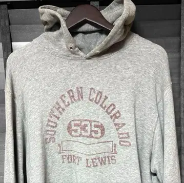 챔피언 후드티 XL 그레이 멜란지 칼리지 로고