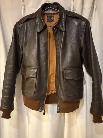 FEW 가죽 a-2 자켓 브라운