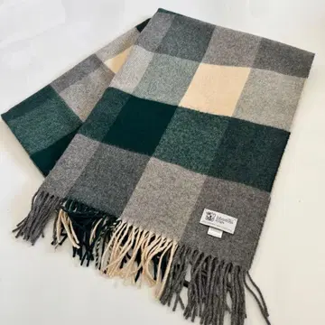 새상품 존스턴스 캐시미어 100% 대형 스톨 체크 그린