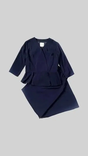 어반 리서치 도어스 네이비 페플럼 상의 와이드 팬츠 셋업