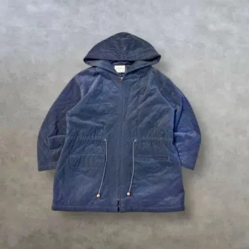 퀼팅 코트 풀 집업 드로 코드 네이비 M 캐주얼 깔끔한