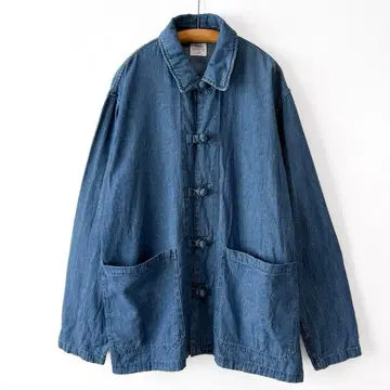 새상품급 coen 데님 커버올 자켓 차이나 버튼 루즈핏