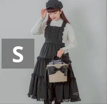 시마무라 아오키 미사코 마론크림 점프 스커트 중간 블랙 S