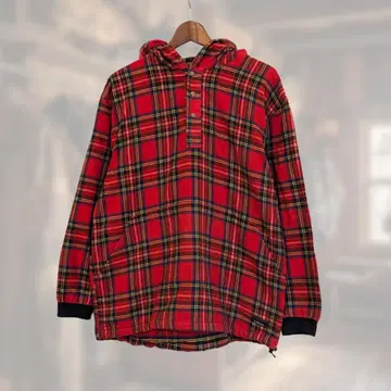 90s L.L.Bean 플란넬 셔츠 USA 후드 드로우 코드