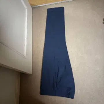 미스터 준코 네이비 직조 무늬 슬랙스 슬림 노턱