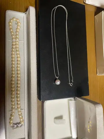 새상품급/화이트 펄/진주/목걸이/보석의 후루미야/세트 판매/