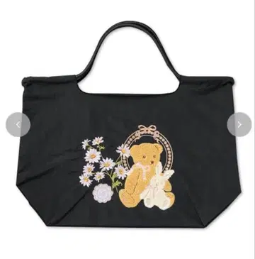 시마무라 아오키 미사코 자수 복조리 포함 에코백 곰 블랙