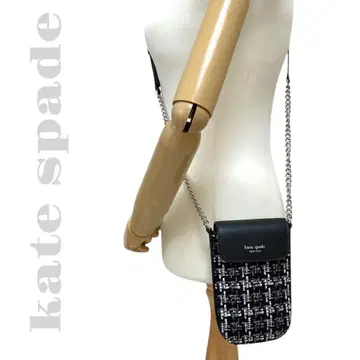 케이트 스페이드 폰 케이스 스마트폰 숄더 트위드 가죽 블랙