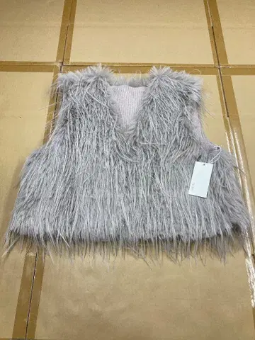 아얀 여성용 퍼 베스트 sizeL 그레이지 미사용품