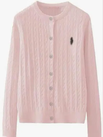 폴로 핑크 케이블 니트 가디건 긴팔 사이즈 3XL 새상품