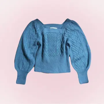 MOUSSY 스퀘어 넥 니트 상의