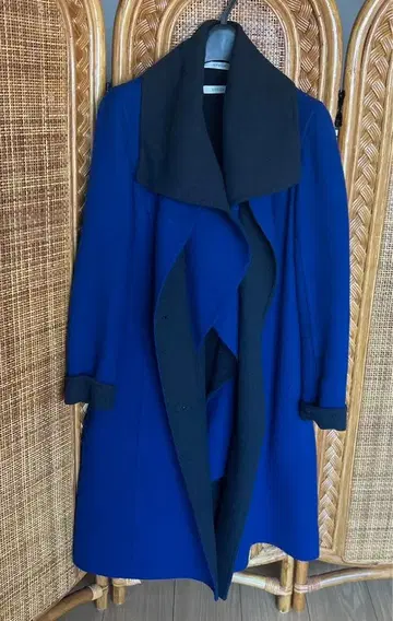 [ 새상품급 ] EPoca 파랑 롱 코트 큰 옷깃