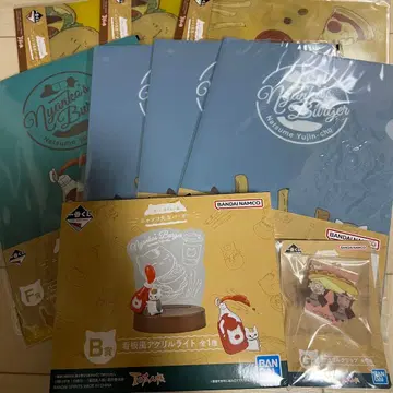 나츠메 우인장 냥코 선생님 버거 간판풍 아크릴 라이트 기타 세트