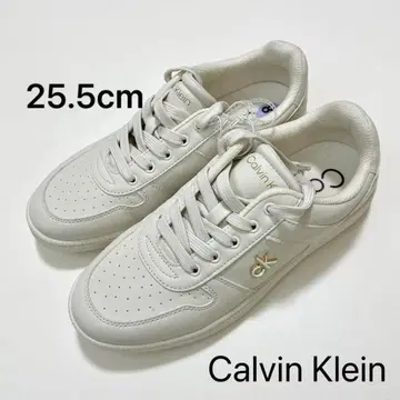 캘빈클라인 스니커즈 25.5cm 레이스업 로고 남성용 화이트