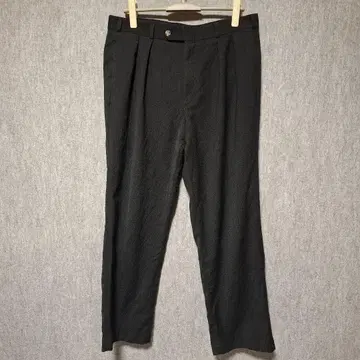 LANDS'END 투 턱 울 팬츠 size:34 다크 그레이