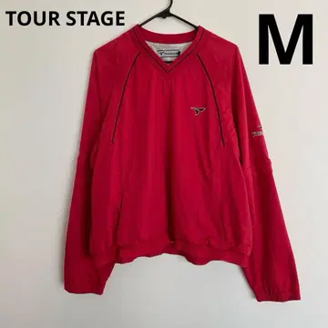 투어 스테이지 골프 윈드 자켓 풀오버 빨간색 M 2way