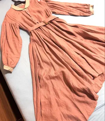 새상품급 hazama 핑크 노후화 진가의 원피스 린넨 100% M 사이즈