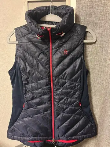 munsing wear 네이비 M 퀼팅 후드 부착 다운 베스트