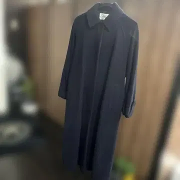 내추럴 뷰티 베이직 다크 네이비 A라인 롱 코트