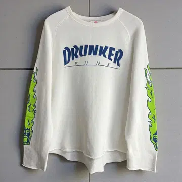 펑크 드렁커스 스웨트 셔츠 암 파이어 패턴 트레셔 M
