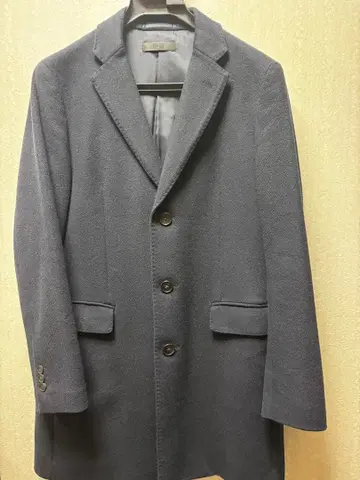 네이비 체스터 코트 3버튼