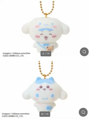 치이카와 x 산리오 시크릿 플로키 마스코트 참 하치와레 시나몬