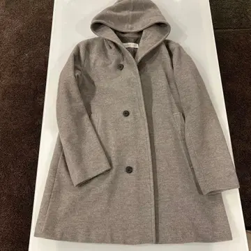 GALERIE VIE 후드 부착 그레이 코트