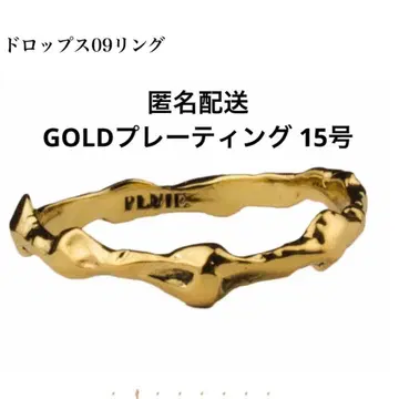 [ PLUIE ]  드롭 반지 GOLD 플레이팅 15호