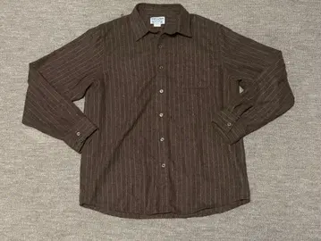 브라운 스트라이프 긴팔 셔츠