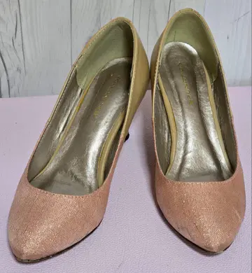 핑크 중간 힐 펌프스