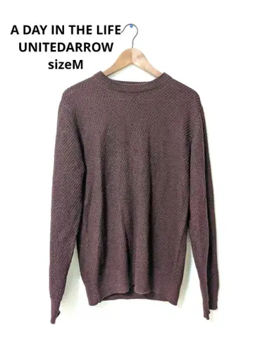 새상품급 유나이티드 애로우즈 버건디 크루넥 니트 M