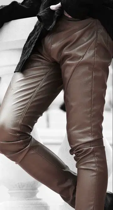 [ Fagassent ] Black Bird 스테이지 가죽 팬츠