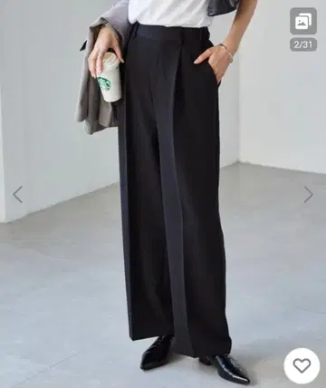 슬랙스 팬츠 슬림 레그 실루엣 센터 프레스 슬랙스 (인심 62cm) M