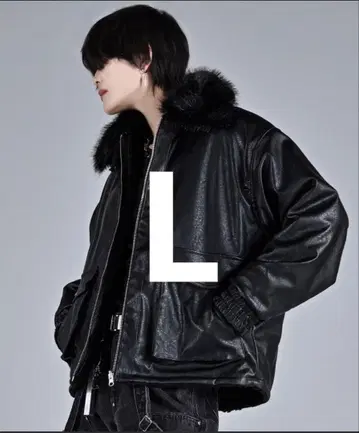 [ ADRER ] 더 B-3 리버서블 퍼 블루종 블랙 L 사이즈