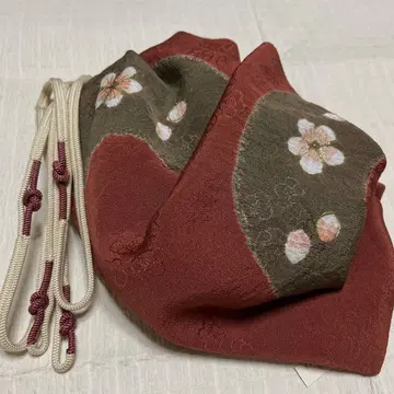 [ 새상품,중고품 순수 실크 ] 쥐색 염색!오비 장식 천 중고품!허리띠