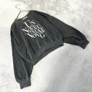 [ 코코딜 ] ( 2 ) 크롭 맨투맨 차콜 그레이