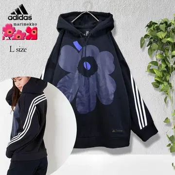 [ 레어 ] 아디다스 x 마리메꼬 우니코 패턴 후드 맨투맨 L