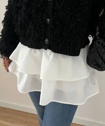 레이어드 프릴 미니 스커트