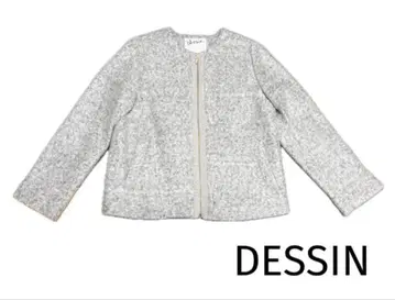 Dessin 데셍 노카라 자켓 그레이 경량 울 혼방 새상품급