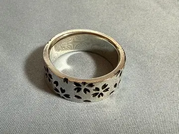 작은 벚꽃 문양 반지 HIJIRI Silver Works 약 20호