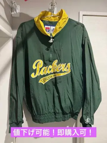 NFL Packers 구제 의류 풀오버 하프 지퍼 나일론 자켓