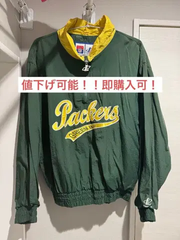 NFL Packers 구제 의류 풀오버 하프 지퍼 나일론 자켓