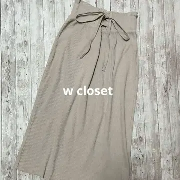 새상품급 w closet 더블 클로젯 니트 롱 스커트 내추럴