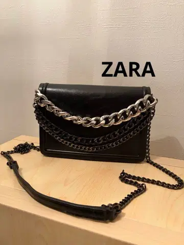 ZARA 자라 3단 가죽 숄더 체인 백 (숄더 체인)