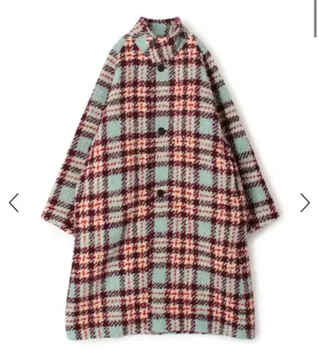 CABaN 울 로빙 체크 스탠드 카라 코트